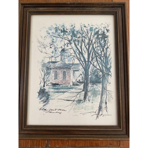 Vintage Old Courthouse - Williamsburg, John Haymson - Framed Print Picture - Picture 14 of 14